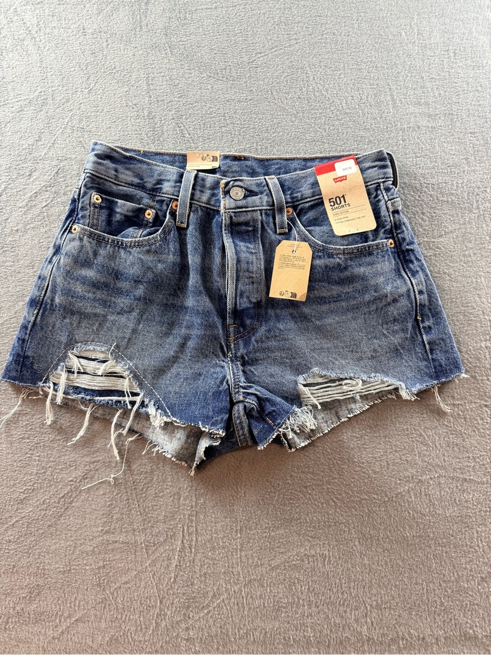Levi's - Blue Distressed 501 Women's Cutoff Denim Shorts